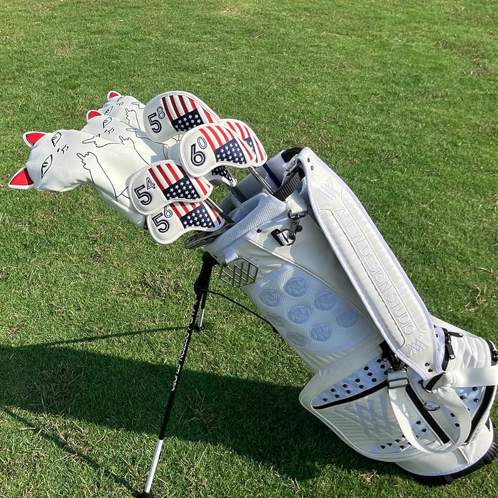 Golf Club Head Cover Golf Wood Cover Cool Cat Design Golf Head Cover Golf Wood Cover Aliennana Driver Cover (DR) Fairway Wood (FW), Utility (UT), Hybrid Head Cover