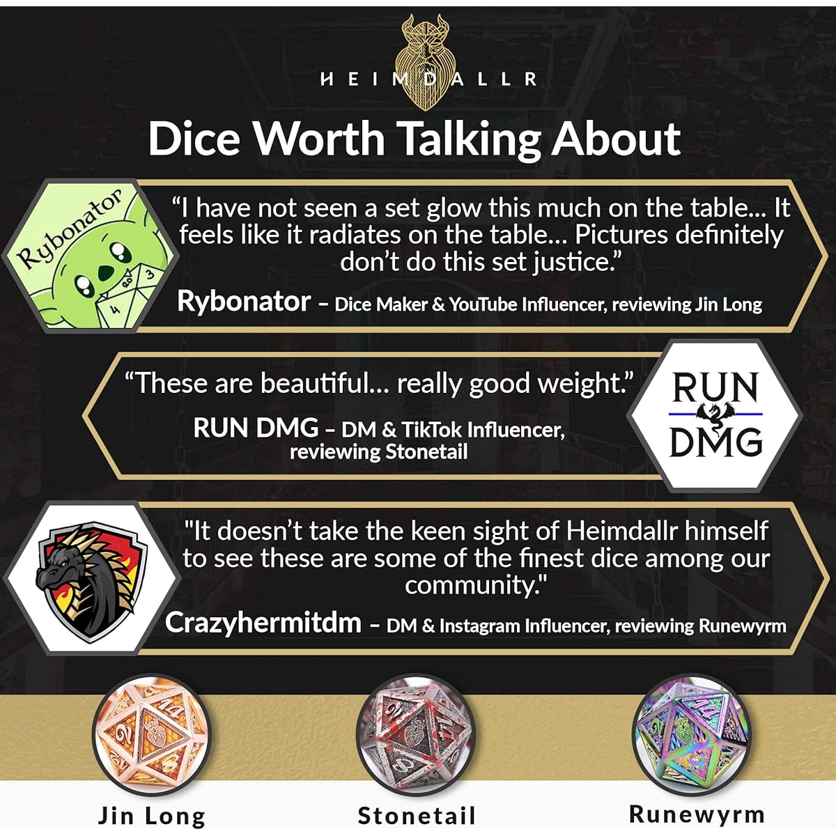 Blacksmith Craft Dice DND Dice Set 7 Pieces - Metal Dungeons & Dragons Polyhedral Dice Set with D&D Dice Bag for RPG Games - D20 Included - Blacksmith Craft Dice (Polished Bronze)