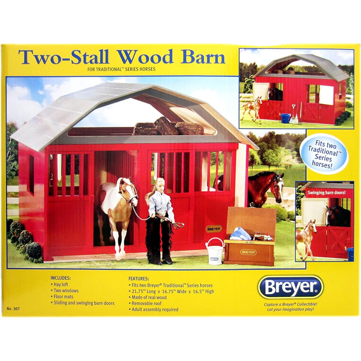 Breyer Traditional Two-Stall Horse Barn Toy Model