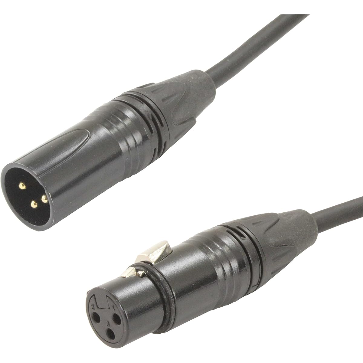 MCSPROAUDIO Male to Female XLR Cable with Black Connector 15' Straight to Straight