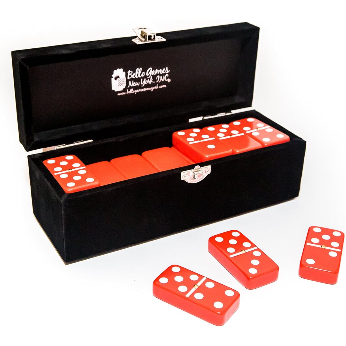Garment District Double Six Thread Professional Jumbo Size Tournament Domino Set with Spinner