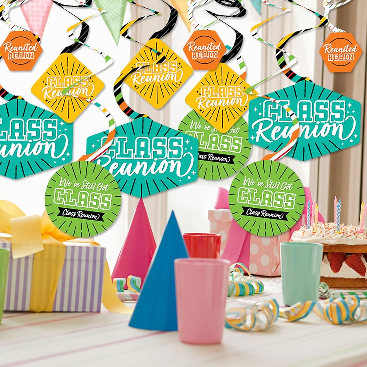 Big Dot of Happiness Still Got Class - High School Reunion Party Hanging Decorations - Party Decoration Swirls - Set of 40