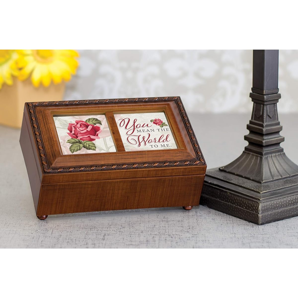 Cottage Garden You Mean The World to Me Wood Rope Petite Music Box Playays That's What Friends are for
