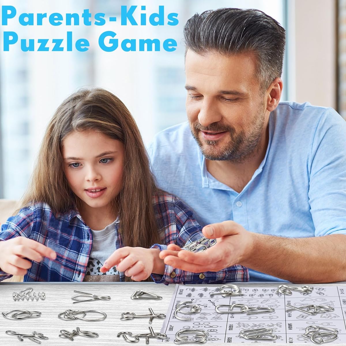 Shappy 72 Piece Brain Teaser Puzzle Set with Pouch, Metal Puzzles for Adults, Metal Wire Puzzle, IQ Puzzle Game, Metal Brain Teaser Puzzle for Adults Interlocking Puzzle Toys, Party Favors, Challenge Gifts