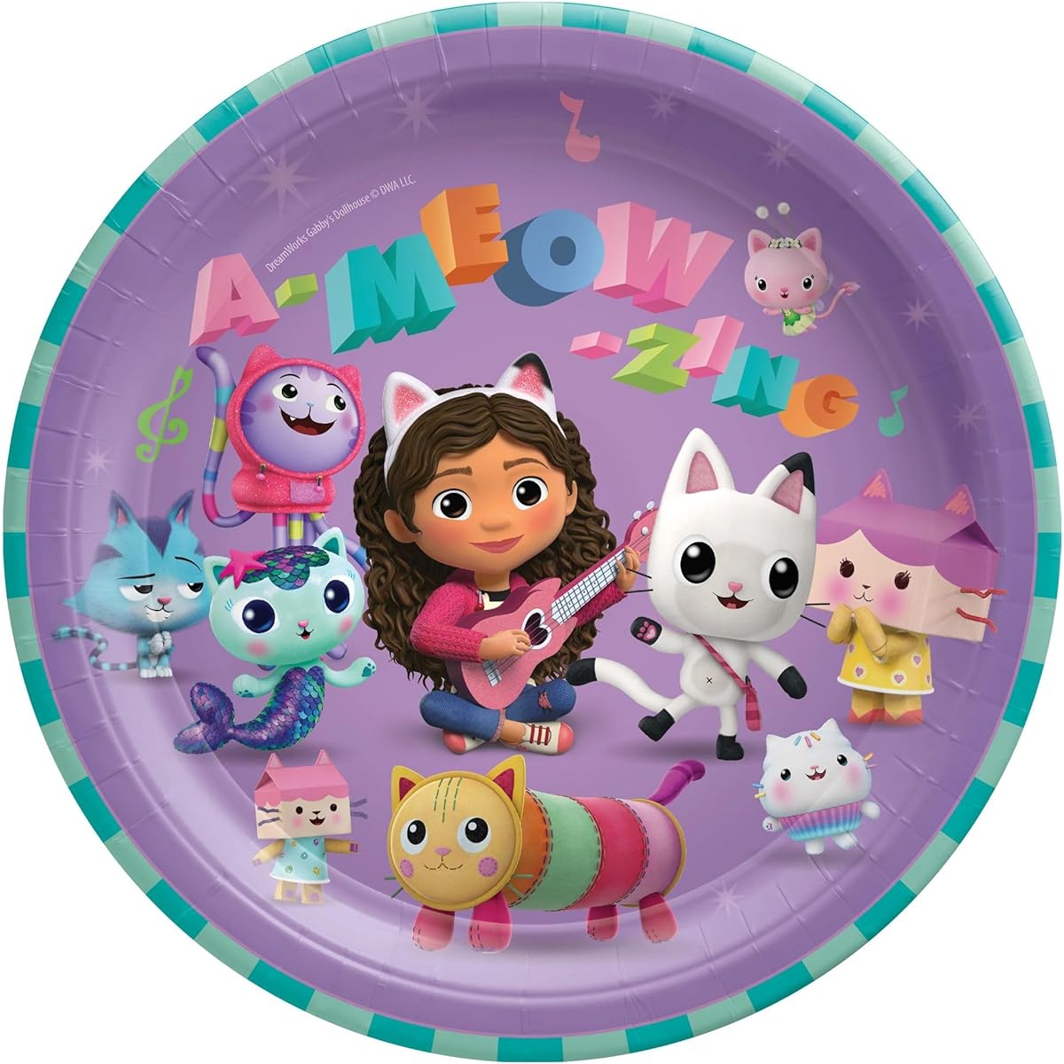 Gabby's Dollhouse 9" Plates and Luncheon Napkins - Serves 16 - Durable Leak Proof Cut Proof for Toddlers/Girls/Kids - Gabby Dollhouse Party Decorations