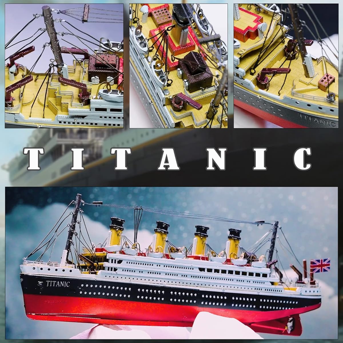 Piececool 3D Puzzle for Adults - Titanic Metal Ship Model Building Kit Difficult Watercraft Cruise DIY Arts & Crafts Birthday Christmas Gift for Men Women Couples Desk Decor
