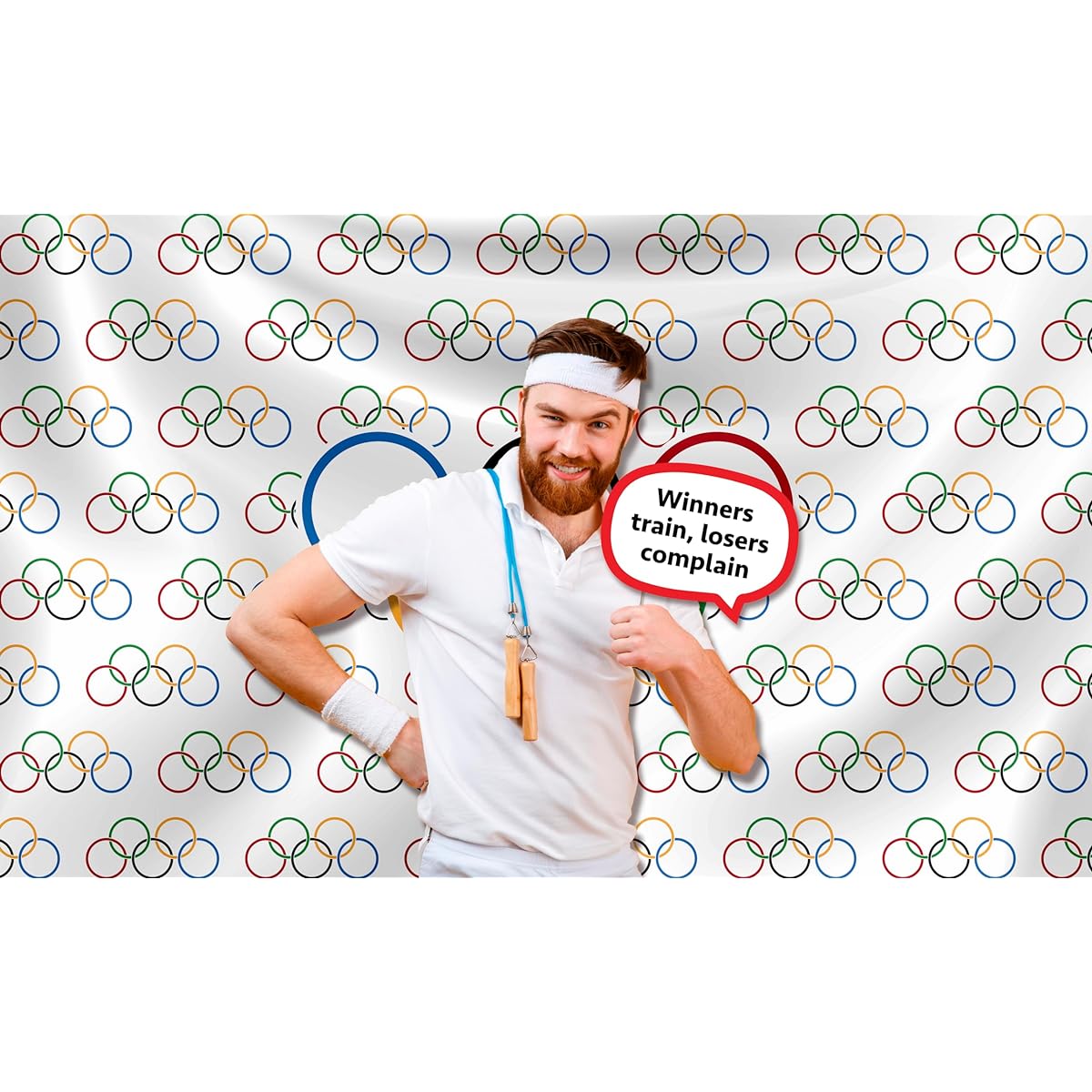 Olympics Decoration Kit - Photography Backdrop & 10 Studio Selfie Photo Booth Props - Rings International Countries Sports Games Boys Theme Studio Background Banner Funny Supplies