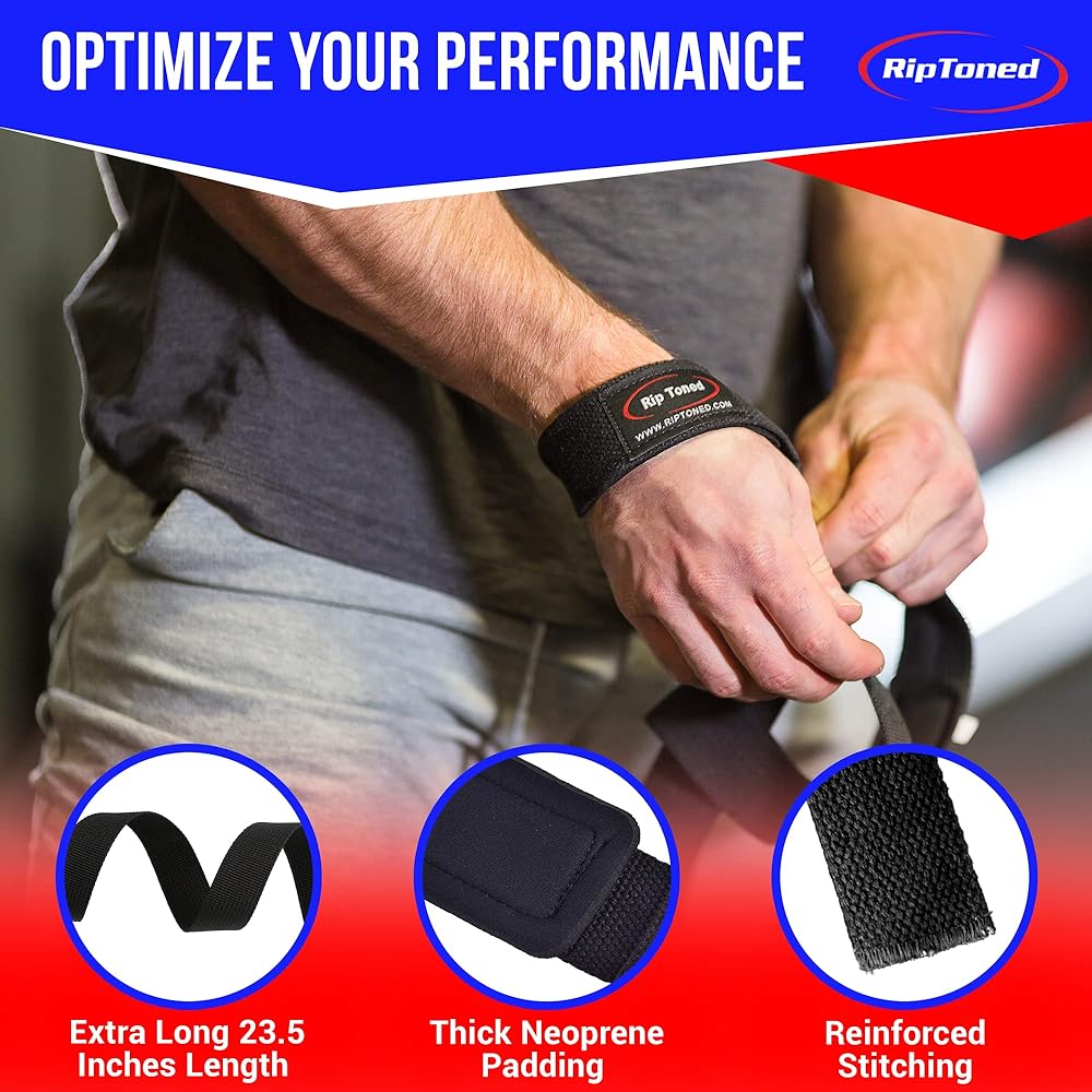 RipToned Lifting Wrist Wraps - Neoprene Padded Weight Lifting