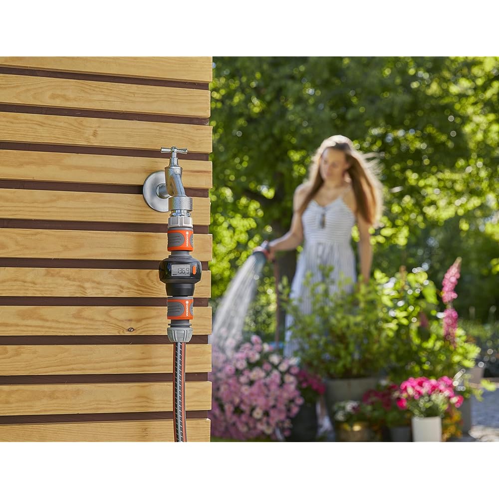 GARDENA Flow Meter Water Meter Digital 360° Rotating LCD All 4 Modes AquaCount 18350-20 Made in Germany