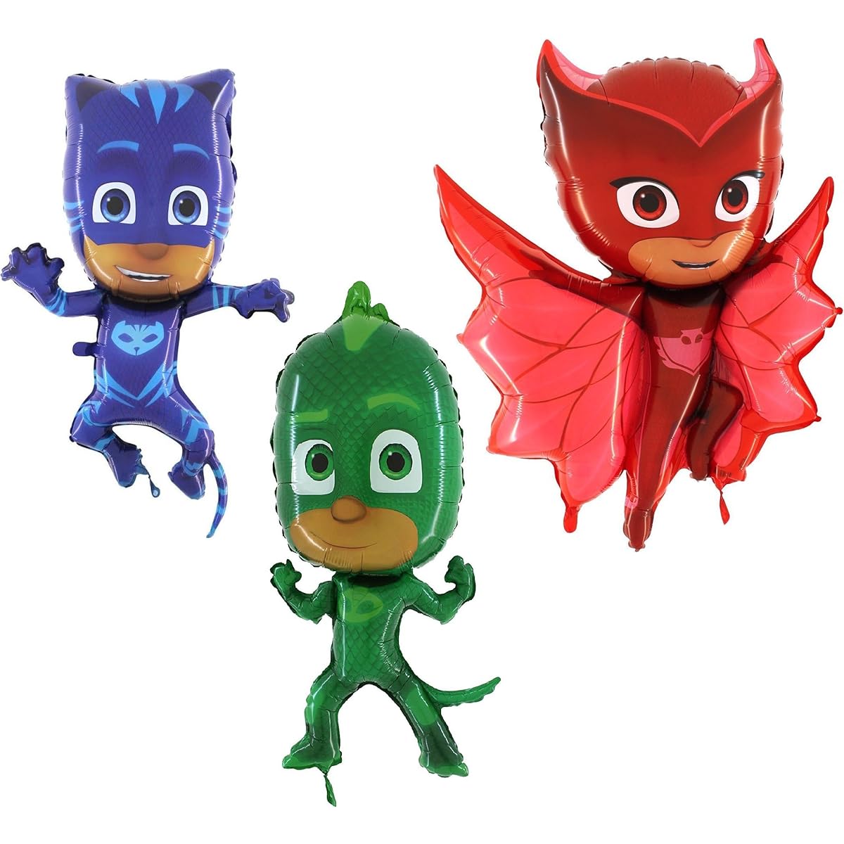 Foil Shape Character Balloons Catboy, Gecko & Owlette Kids Party Supplies Set of 3