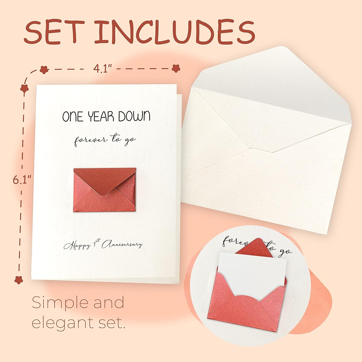 STOFINITY 1st Anniversary Card for Boyfriend Girlfriend - 1st Anniversary Paper Gift for Couples Wedding Anniversary 1st Anniversary Card for Husband and Wife