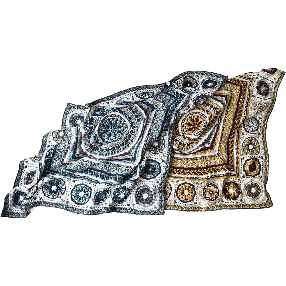 NASKA Hand Knitting Kit Everyday Knit Persian Rug Blanket Blue COL.A SI-8