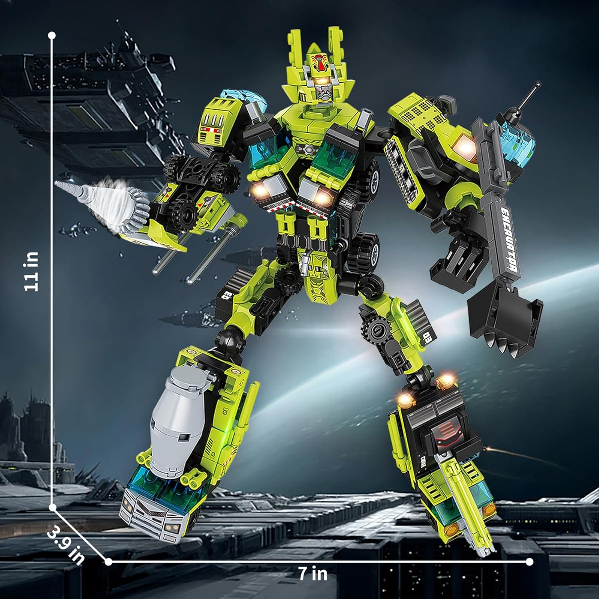 KEAOOD Mecha Robot Building Set 70004 Engineering Vehicle Mecha Building Toy