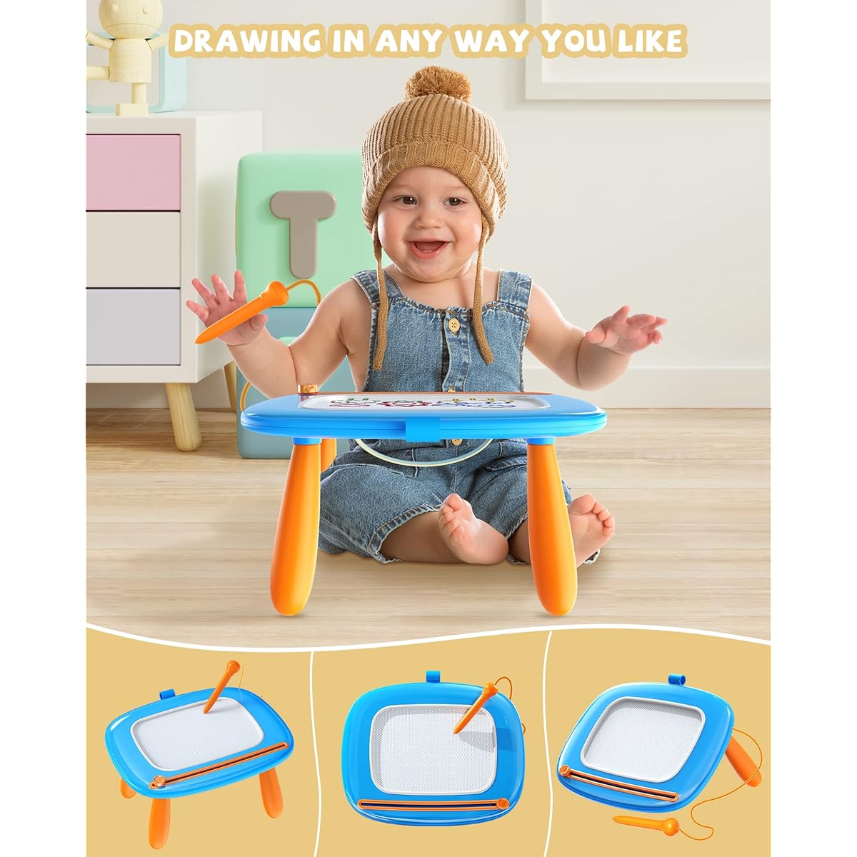 Toddlers Toys Age 1-2, Gift for 1 2 Year Old Toddler Boy Girl, Magnetic Drawing Board for Preschool Learning and Educational Toys, Doodle Board for Baby Kids, Christmas Birthday New Year Gift