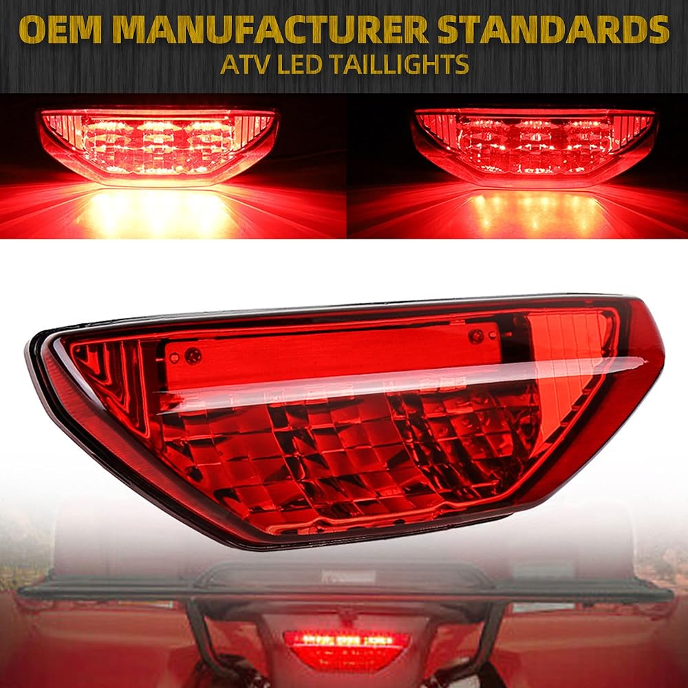 Dasbecan LED Tail Light ATV Taillight Brake Lamp Red for Honda TRX 250 300 400EX TRX400X 500 700 Replacement # 33700-HN1-A71