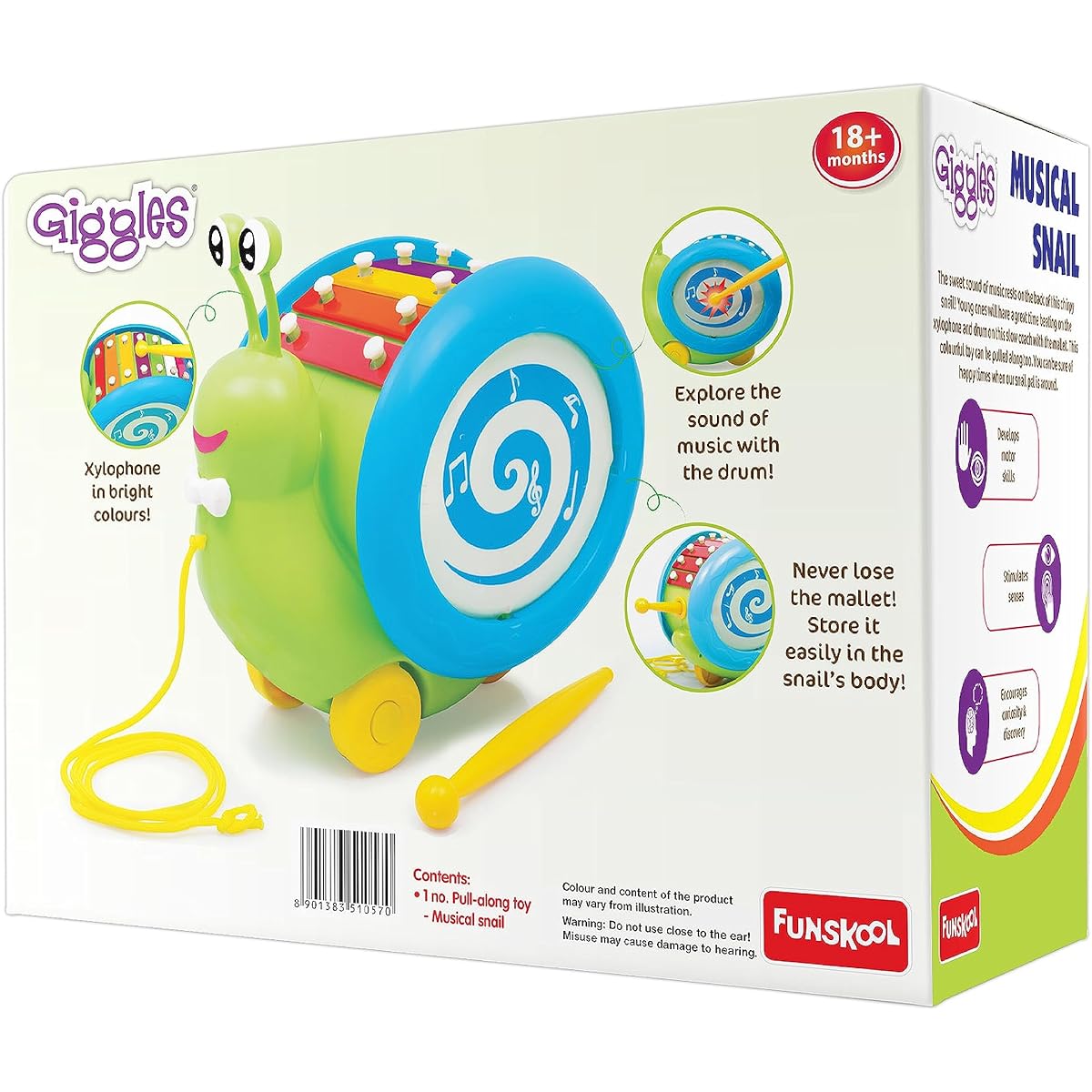 Giggles Musical Snail, Multicolor