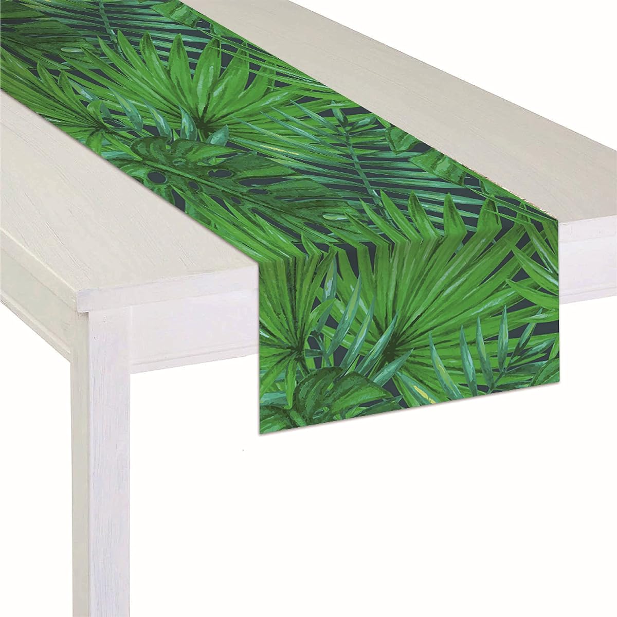 4 Pack Animal Safari Theme Leaf Table Runner / Animal Theme Table Runner Party Supplies / Jungle Animal Theme Birthday Party, Baby Shower, Zoo Jungle Safari Party (Leaf Table Runner)