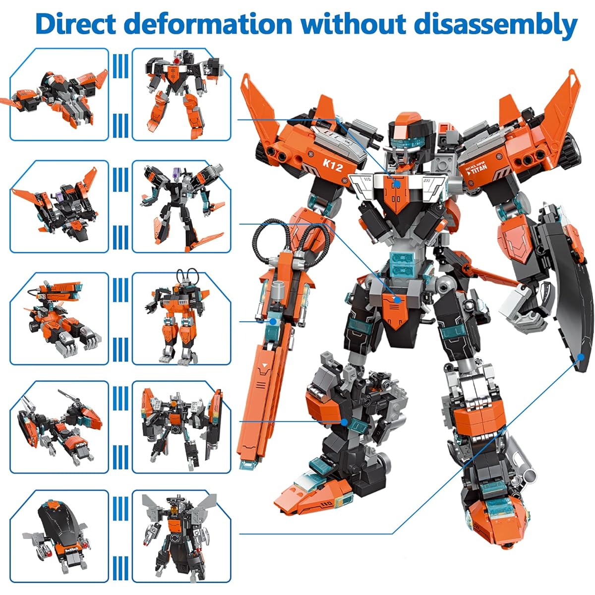 QwlJYfv STEM Robot Toys Building Set 10 in 1 Robot Toys for Boys Ages 8-14 Creative Gifts 6 7 9 10 11 12 (996 Pieces)