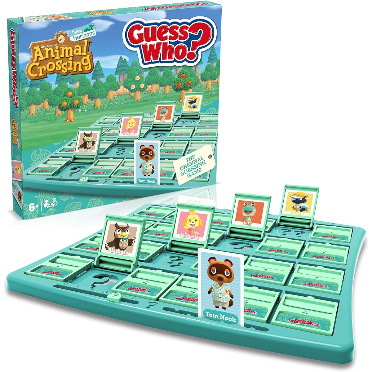 Winning Moves Animal Crossing Guess Who? Board Game Play with Tom Nook, Margie, Harvey and Daisy Mae Reveal Your Opponent with Yes/No Questions Mystery Characters Gift for Ages 4+