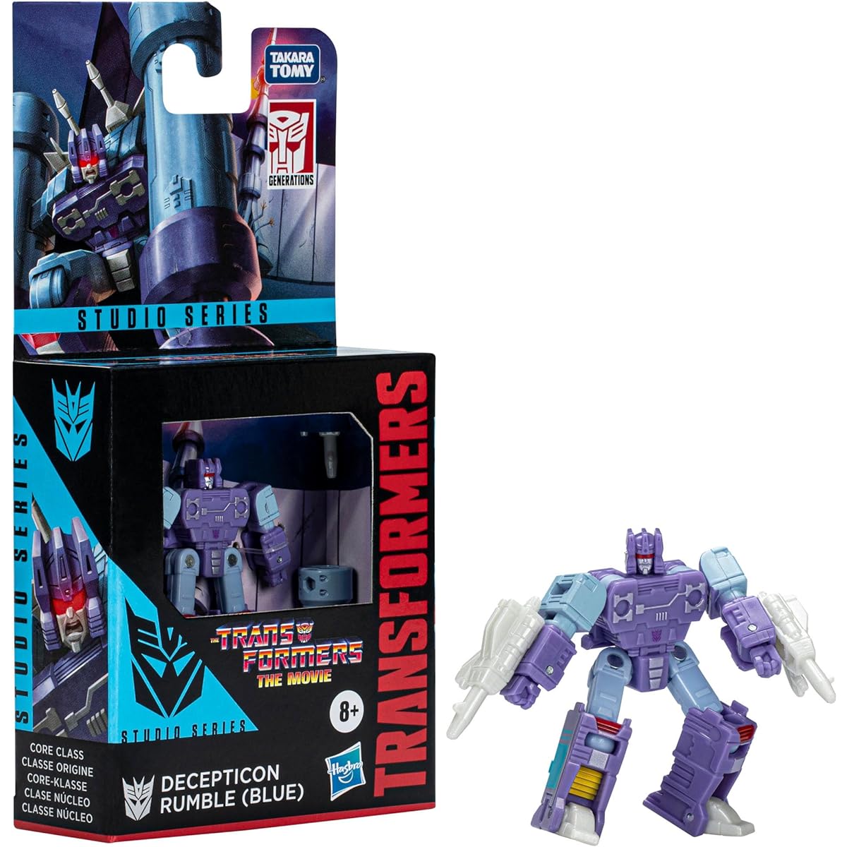Transformers Toys Studio Series Core Class The Movie Decepticon Rumble (Blue) Action Figure - Ages 8 and Up 3.5 Inch
