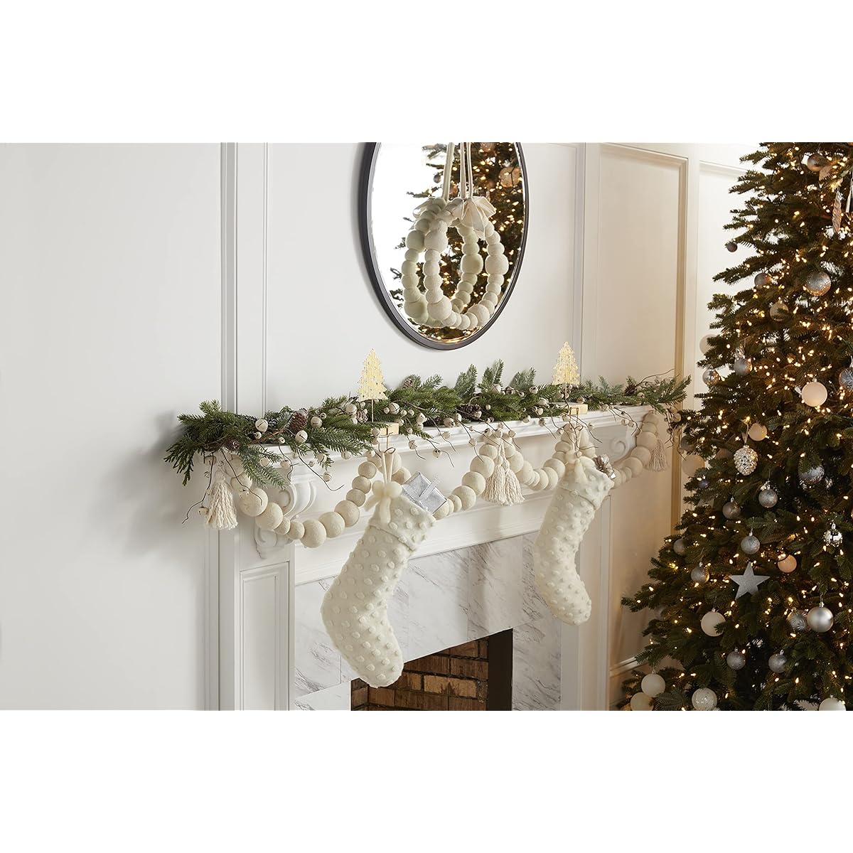 Mud Pie White Dot Christmas Stockings 19" x 11.5" 19" x 11 1/2"