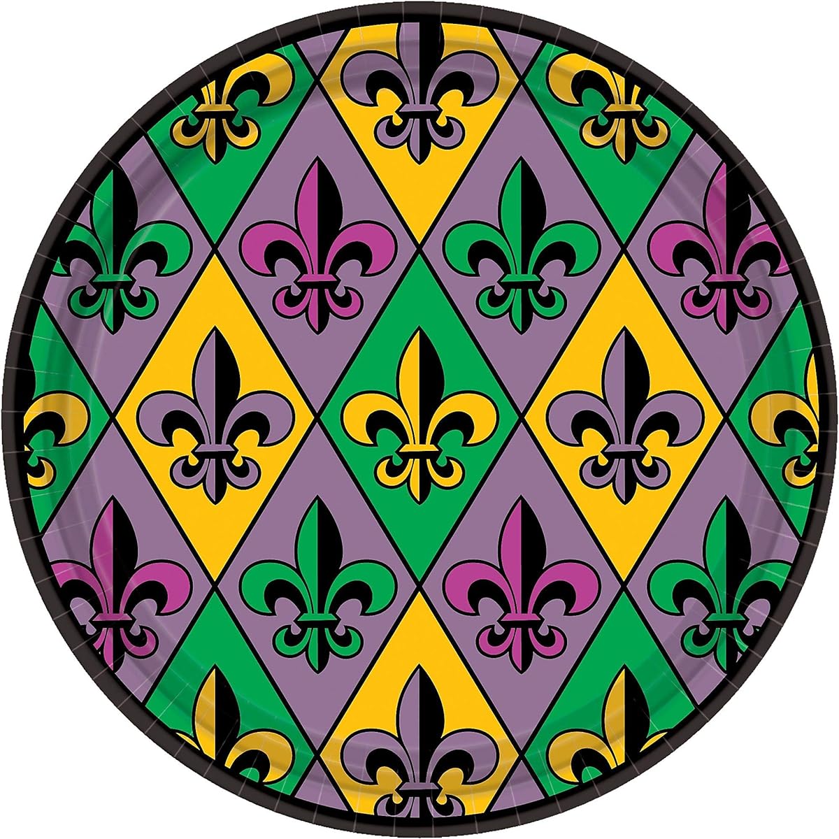 Amscan Fleur De Lis dinner plates 18 ct 9 "