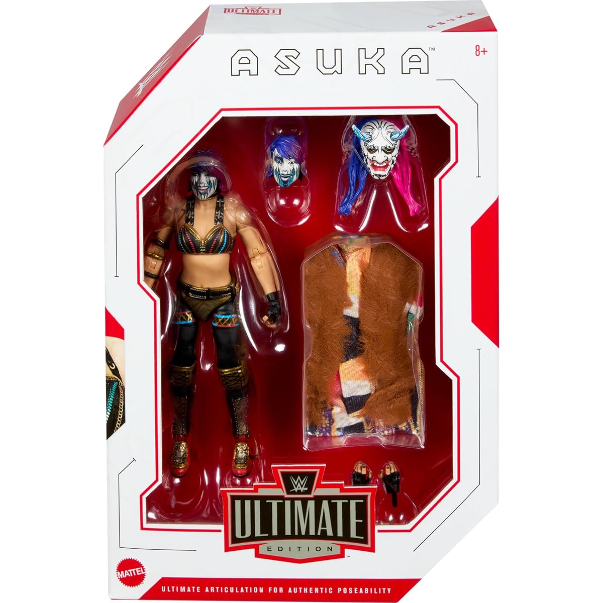 WWE Ultimate Edition Action Figure & Accessories 6" Asuka Collection Set with Interchangeable Head & Hands, Entrance Gear & 30 Articulation Points