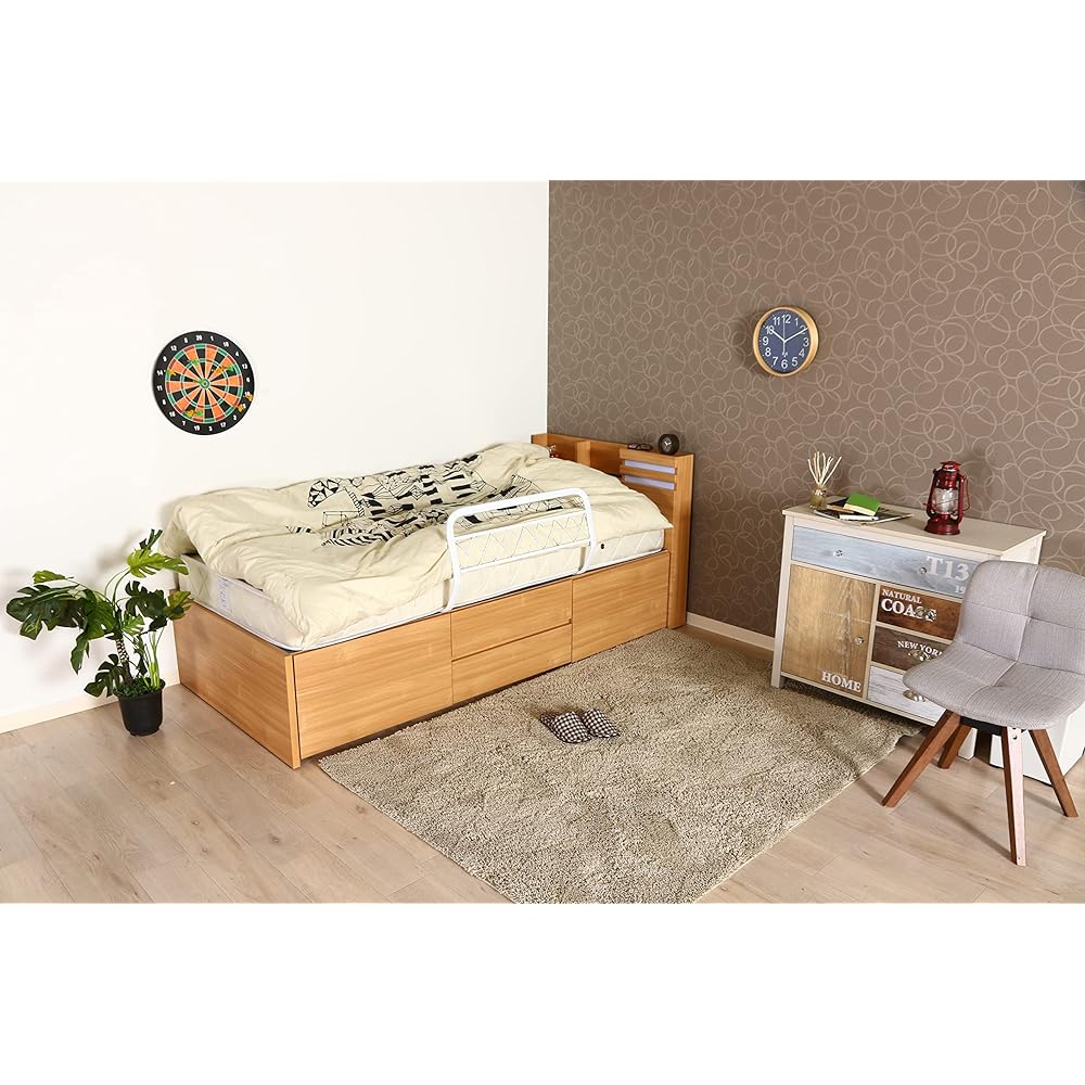 Fujiboeki Bed Guard Width 75 x Depth 42.5 x Height 39 cm, White, Prevents Futon from Shedding 15552