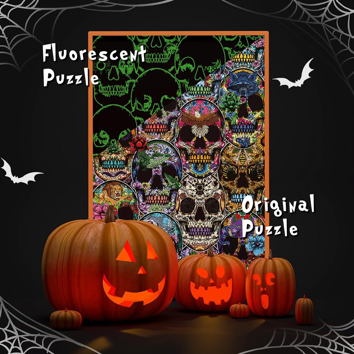 TAOZI&LIZHI Jigsaw Puzzle for Adults 1000 Pieces Halloween Puzzle Picture Family Decor Day of the Dead (Sugar Skull) Party Supplies Unique Christmas Birthday Gifts for Kids and Teens