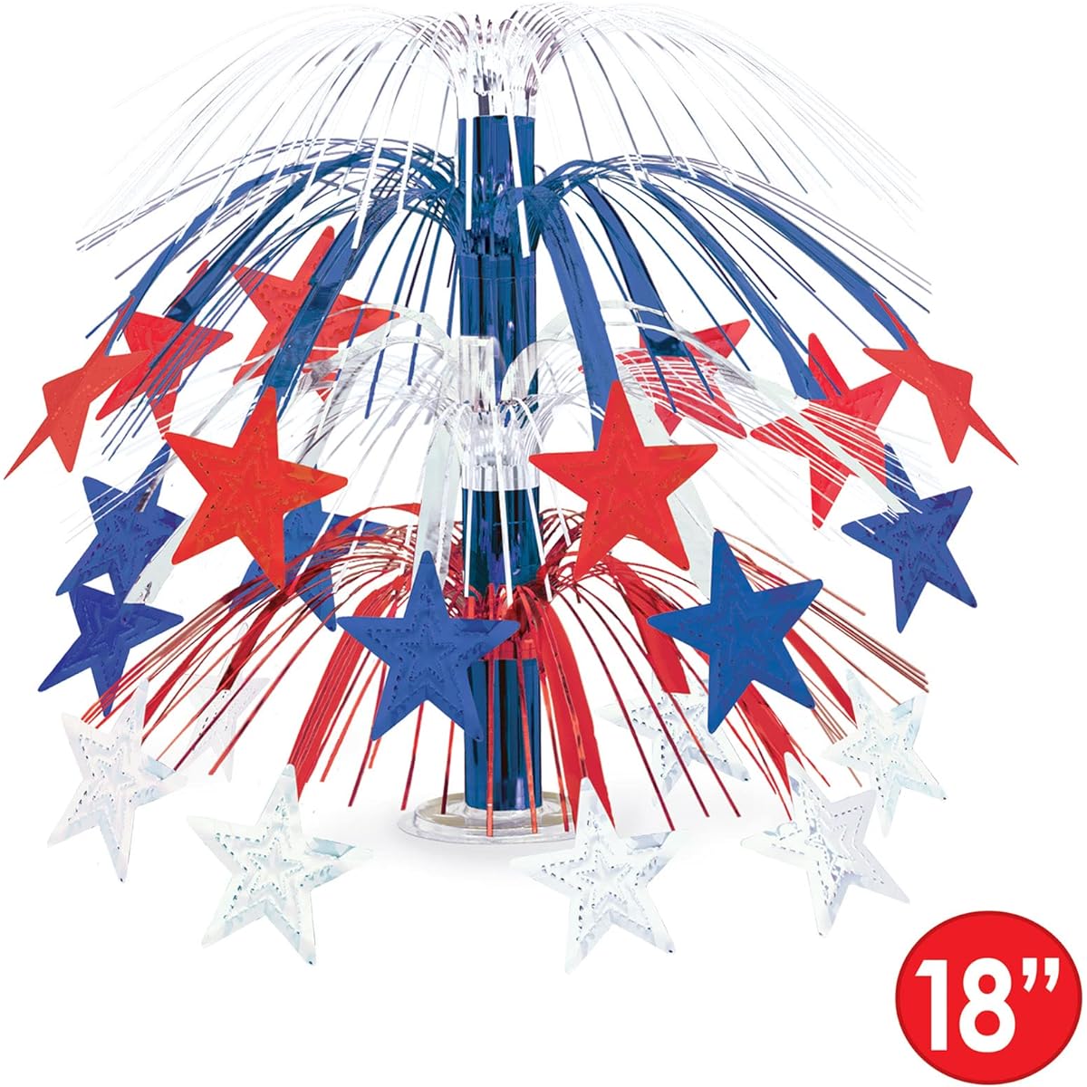 Beistle 50553-RWB Red White Blue Star Cascade Centerpiece Multicolor FBA_50553-RWB