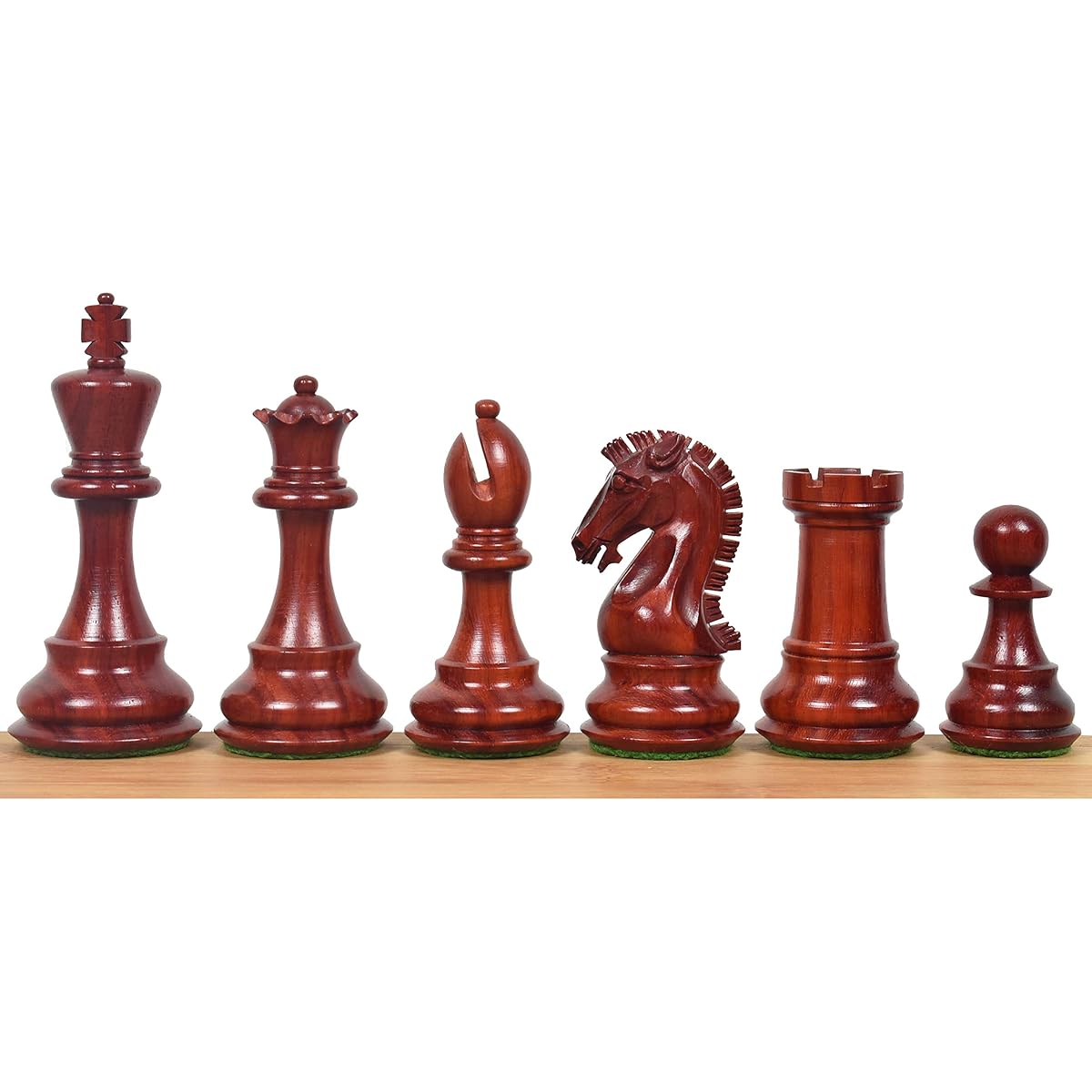 Royal Chess Mall Craftsman Knight Luxury Staunton Chess Pieces Only Chess Set | 3.9" Height | Bud Rosewood & Boxwood Chessmen | 34 Pieces with 2 Extra Queens | 3 lb Triple Weight Chess Pieces