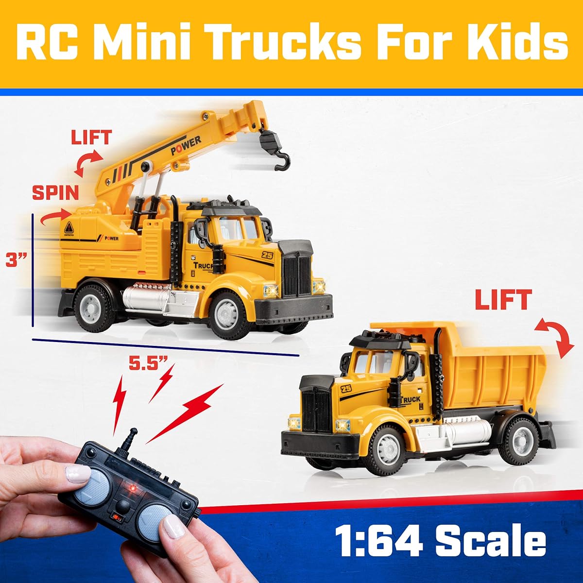 1/64 Mini Construction Truck Set 2 (Vehicle and Excavator)