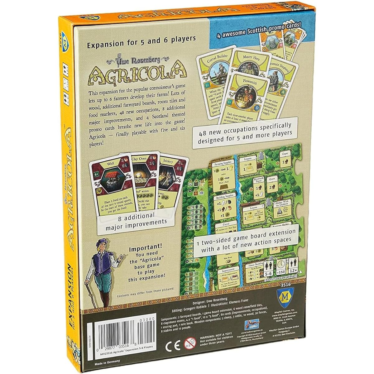 Asmodee LK3516 Agricola: Expansion Board Game for 5 and 6 Players, Multicolor