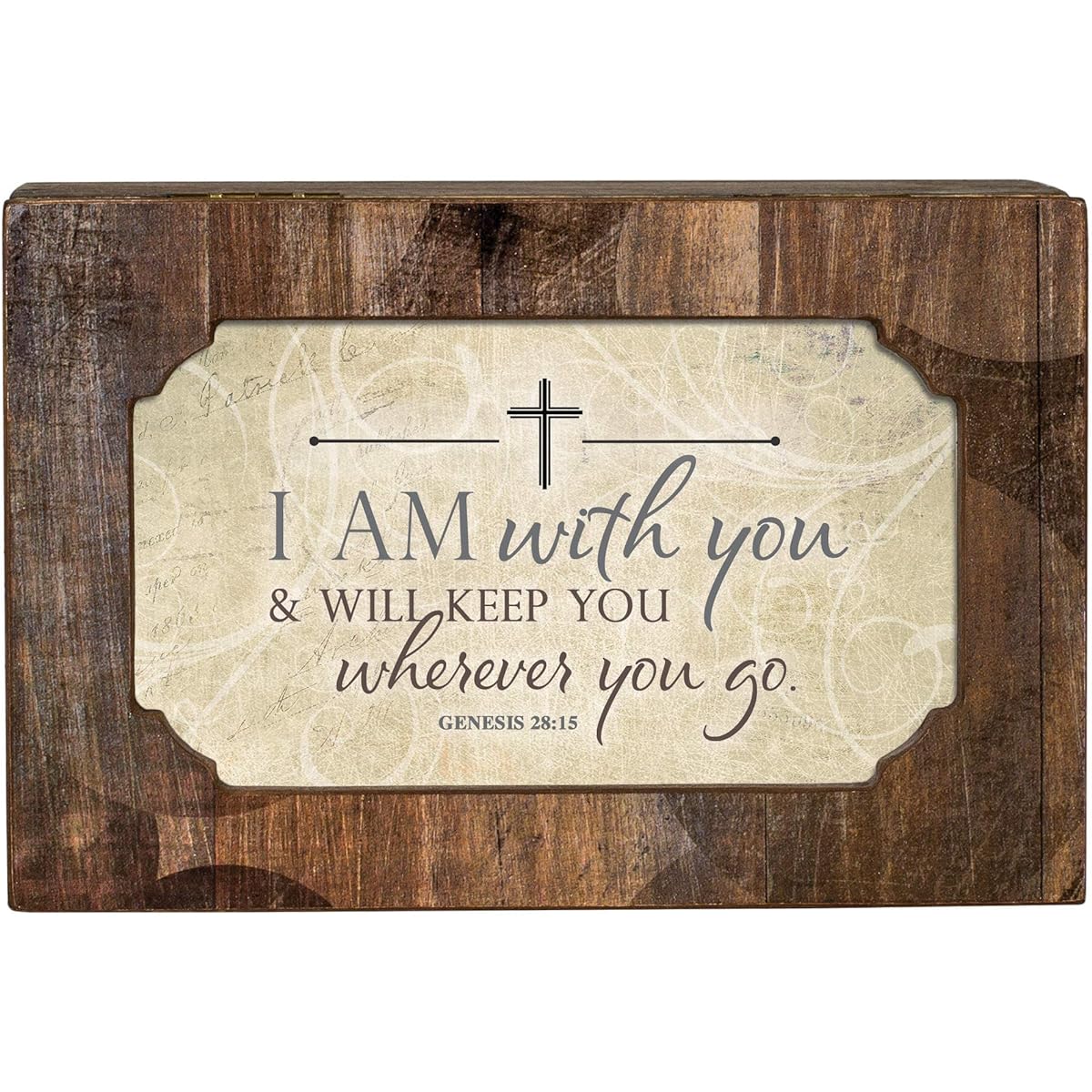 Cottage Garden With You Wherever You Go Woodgrain Decoupage Petite Music Box Plays How Great Thou Art