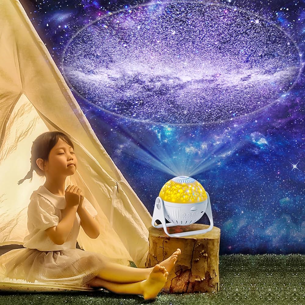 Planetarium for Home Use Children Authentic Popular Milky Way Constellation Aurora Starry Sky Solar System Deer Sea 7 Types of Movie Film HD Zoom Starry Sky Light Bedside Lamp with Timer Function 360 Degree Rotation Brightness Adjustment Sleep Toy Night
