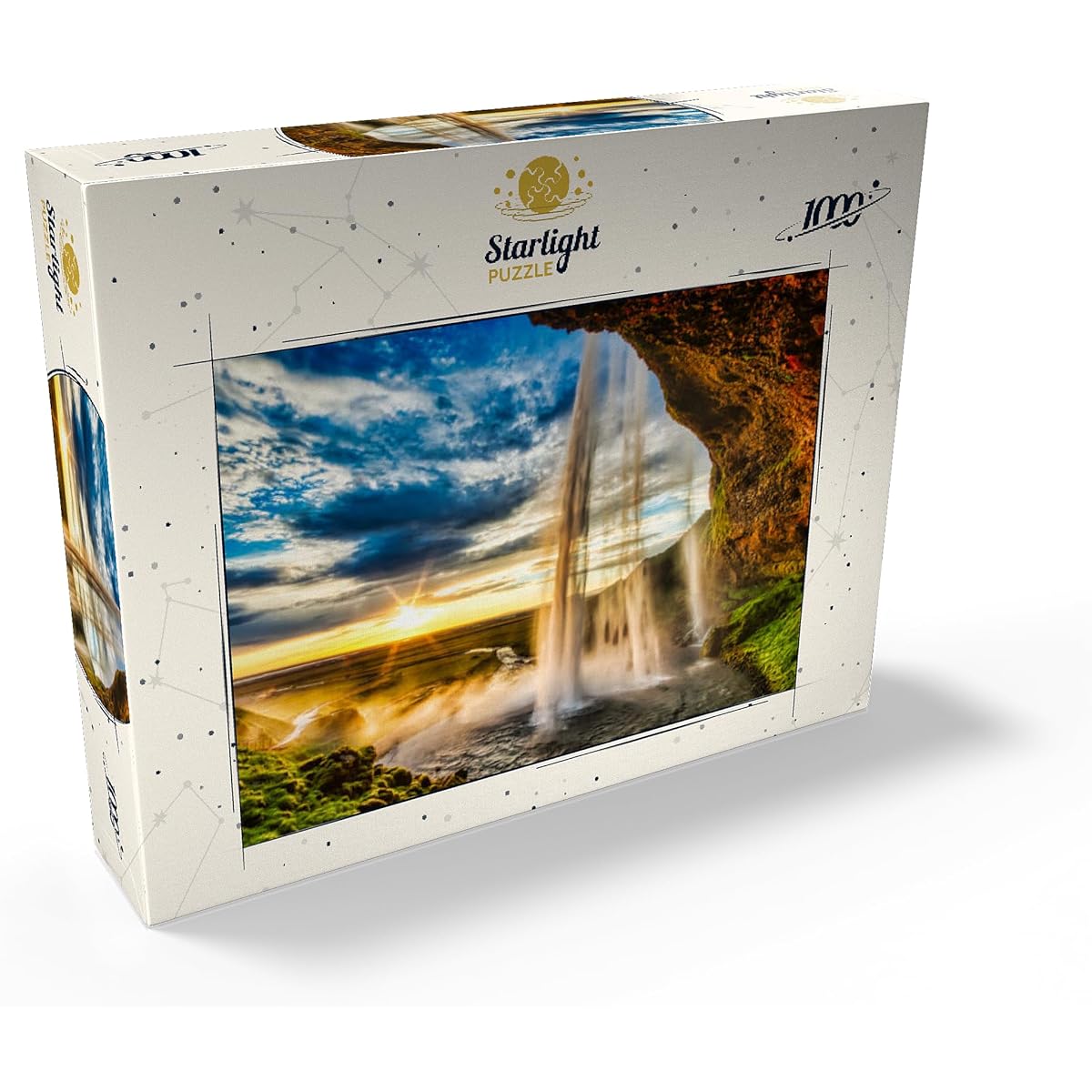 Seljalandfoss Sunset Iceland Waterfall - Premium 1000 Piece Jigsaw Puzzle for Adults