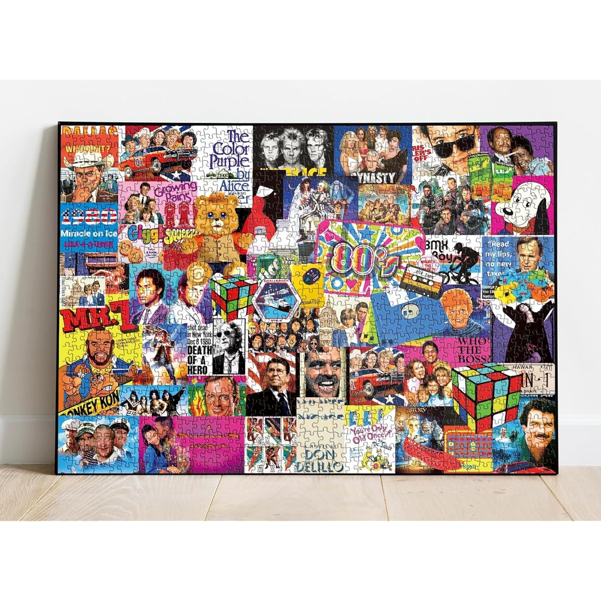 Vintage 1980s Puzzle 1000 Pieces for Adults 80s Pop Culture Movie Puzzle TV Shows Jigsaw Puzzle 80s Gifts