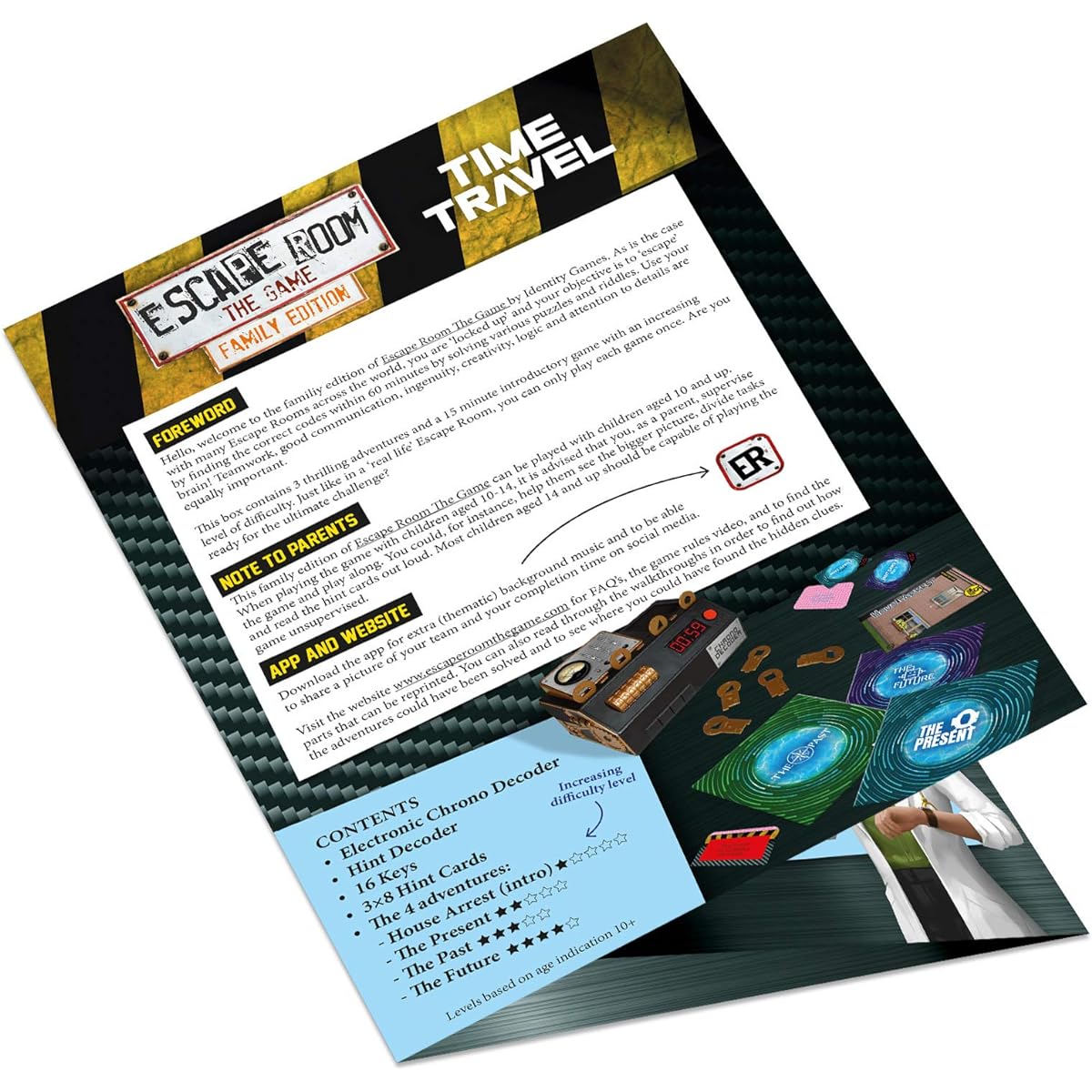 Escape Room The Game Family Edition - Includes 3 Exciting Time Travel Games | Mystery Solving Board Game for Family, Kids and Teens (English Version)