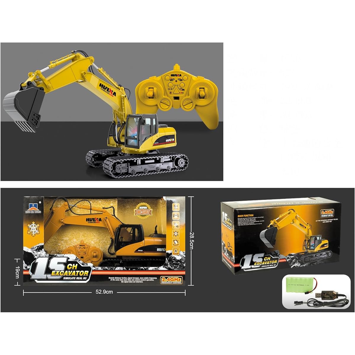 1/14 size 2.4GHz transmitter Aluminum bucket Power shovel radio control