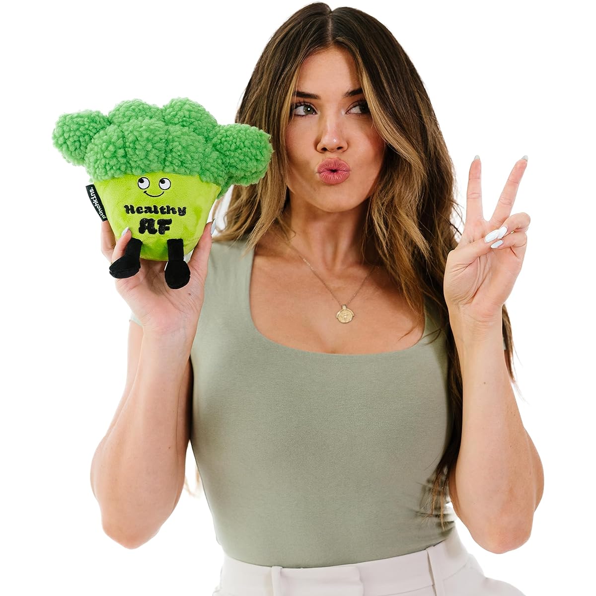 PUNCHKINS - Healthy AF Plush Broccoli - Funny White Elephant Gag Gift for a Friend