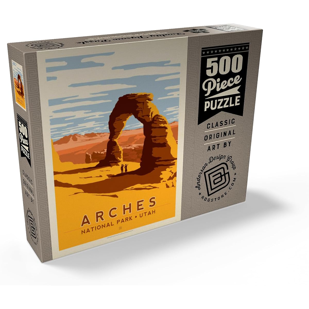 Arches National Park: Delicate Arches, Vintage Poster - Premium 500 Piece Jigsaw Puzzle for Adults