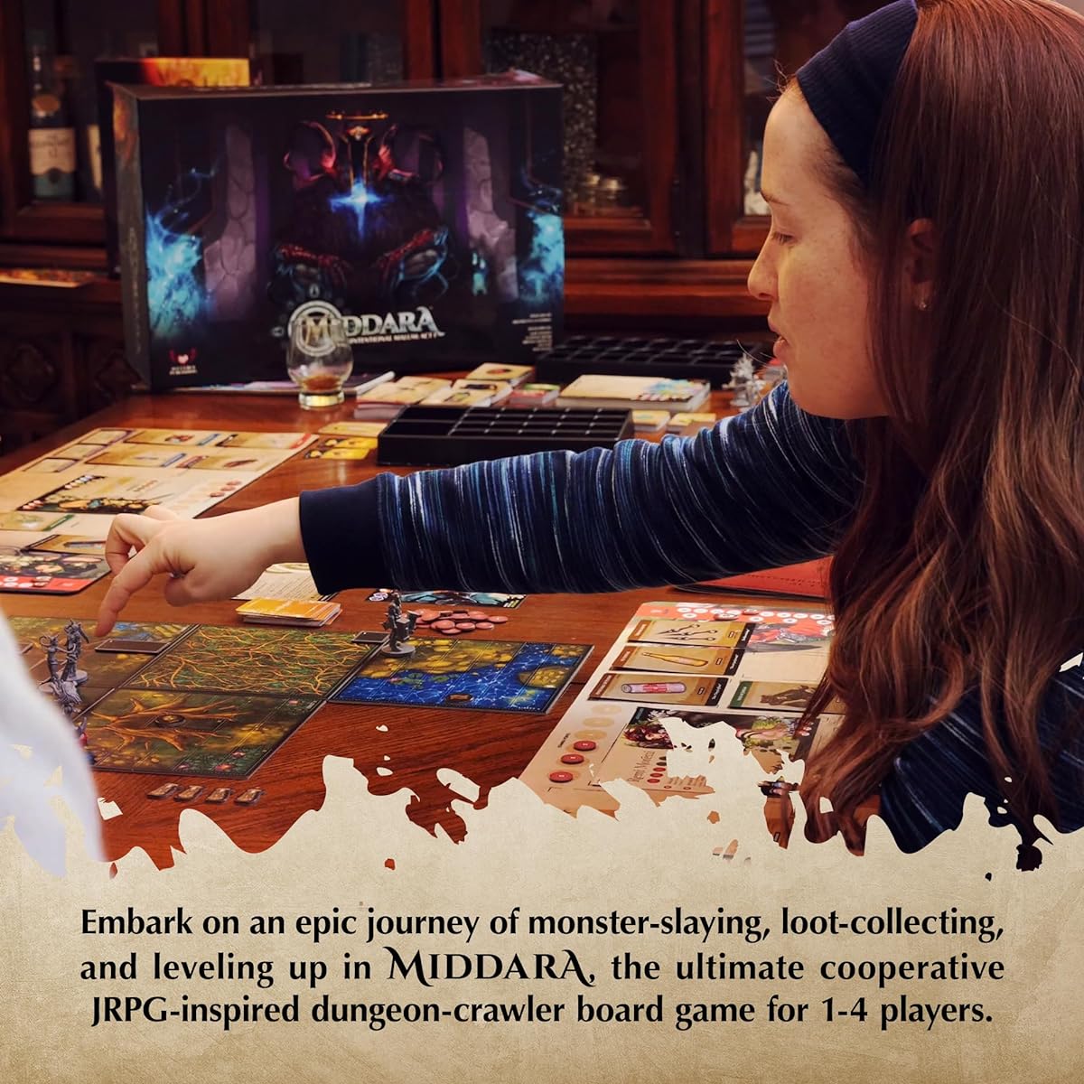 Middara Unintentional Malum: Act 1 - Fully Cooperative Fantasy Board Game for Friends and Family - Adventure Book, 400 Unique Illustrations & 60+ Encounters - Dungeon Crawler Game (1-4 Players)