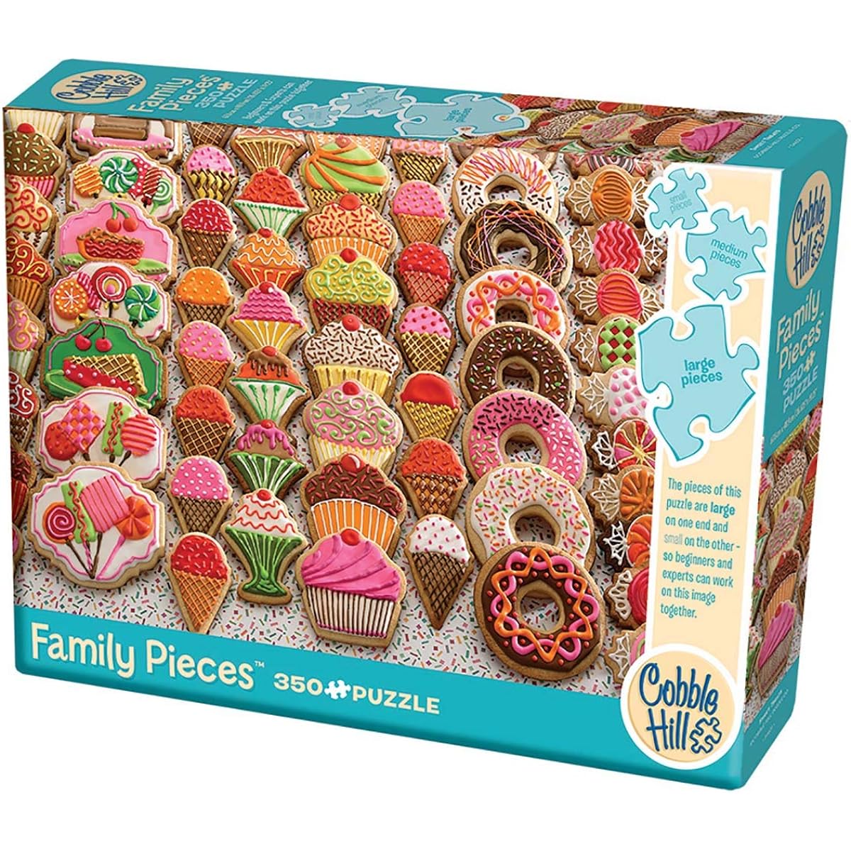 Cobble Hill 350 Piece Family Puzzle - Sweet Treats - Includes Small, Medium and Large Puzzle Pieces