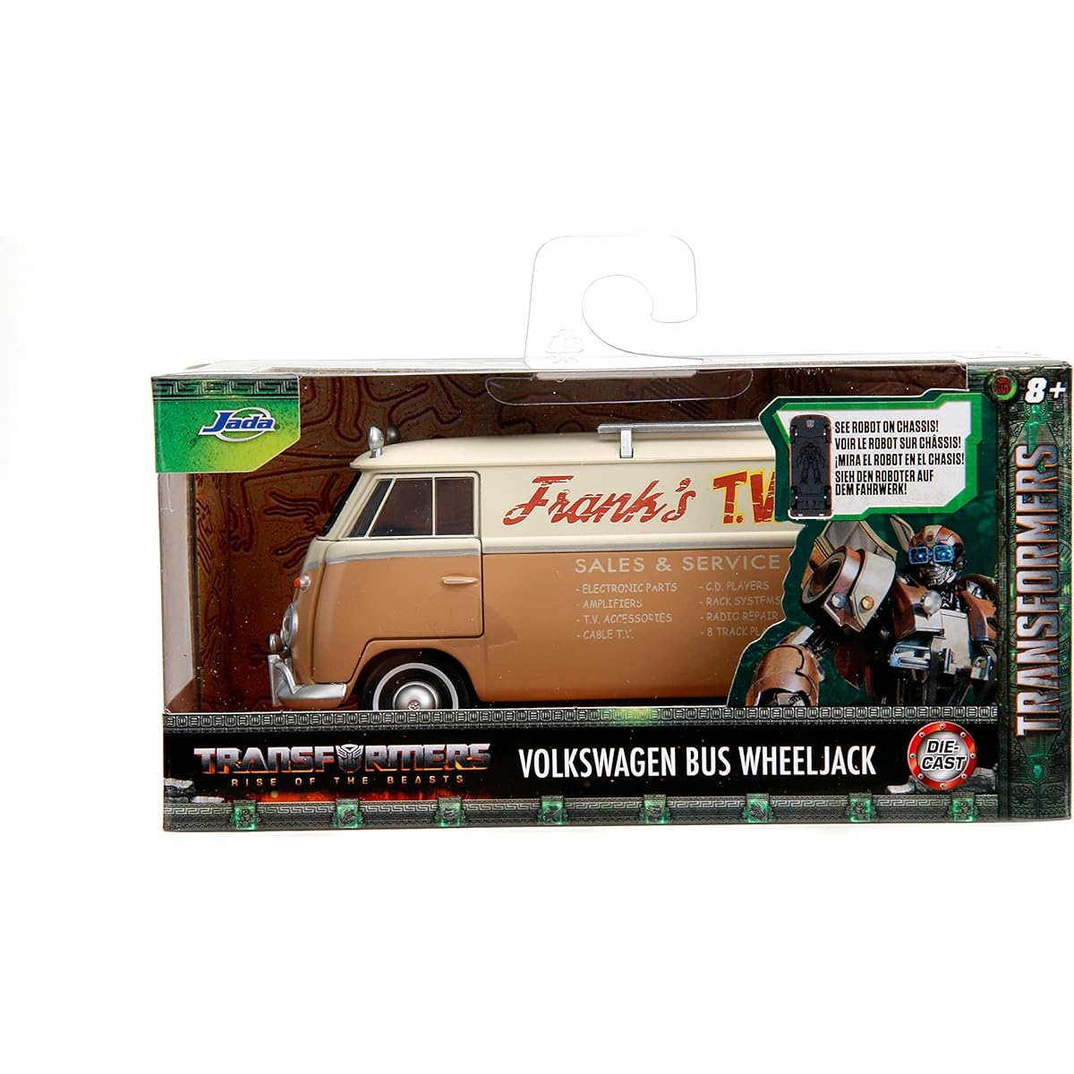Transformers Rise of The Beast 1:32 Volkswagen Bus Wheeljack with Robot on Chassis Diecast Car Toys for Kids and Adults