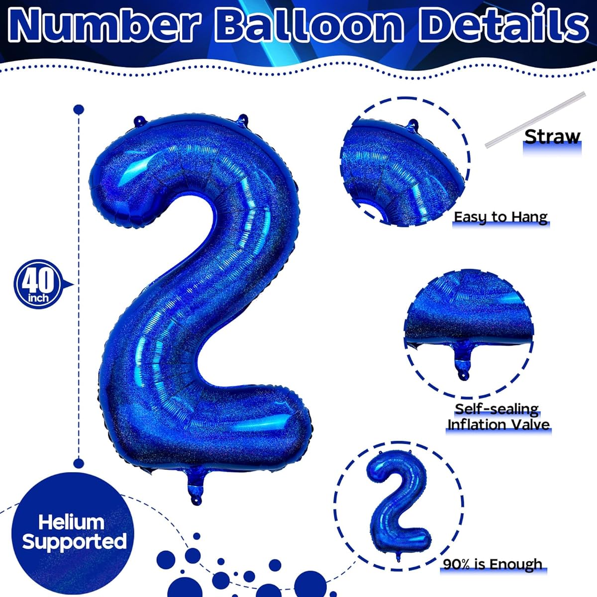 40 inch dark blue number 21 balloon
