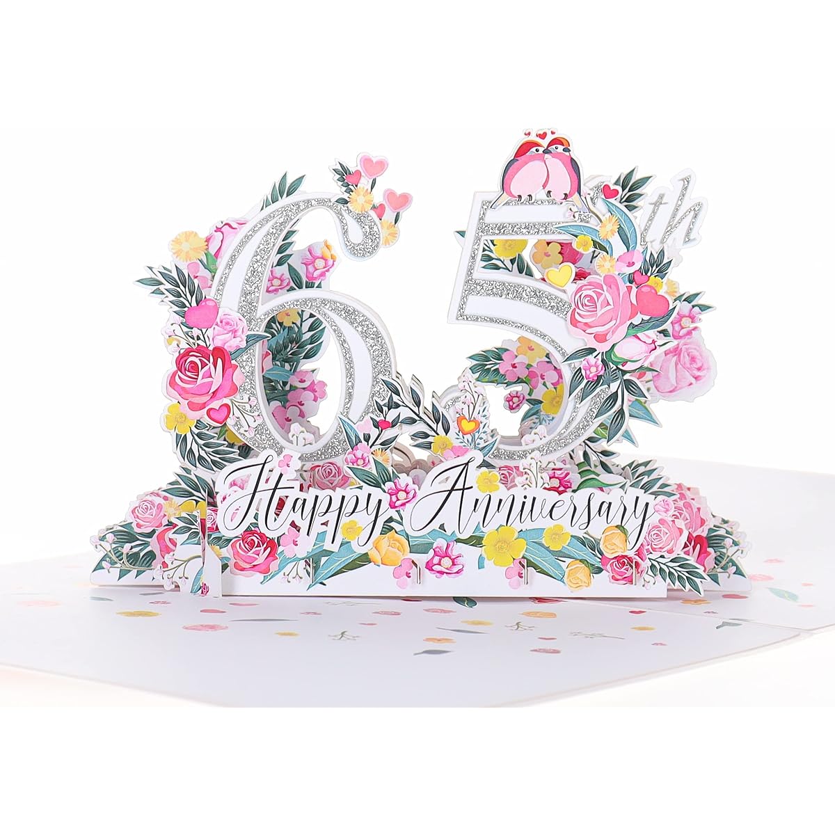 iGifts And Cards Happy 65th Milestone Anniversary 3D Pop Up Greeting Card - Perfect Couple Elegant Wedding Marriage Romantic Together Sapphire Celebration Lovers Love 'N Happiness