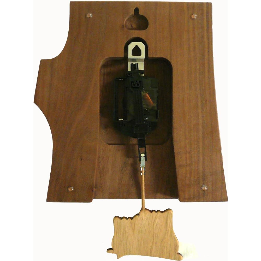 Asahikawa Furniture Kobo Pecker Stump Pendulum Clock Owl Walnut F40-2