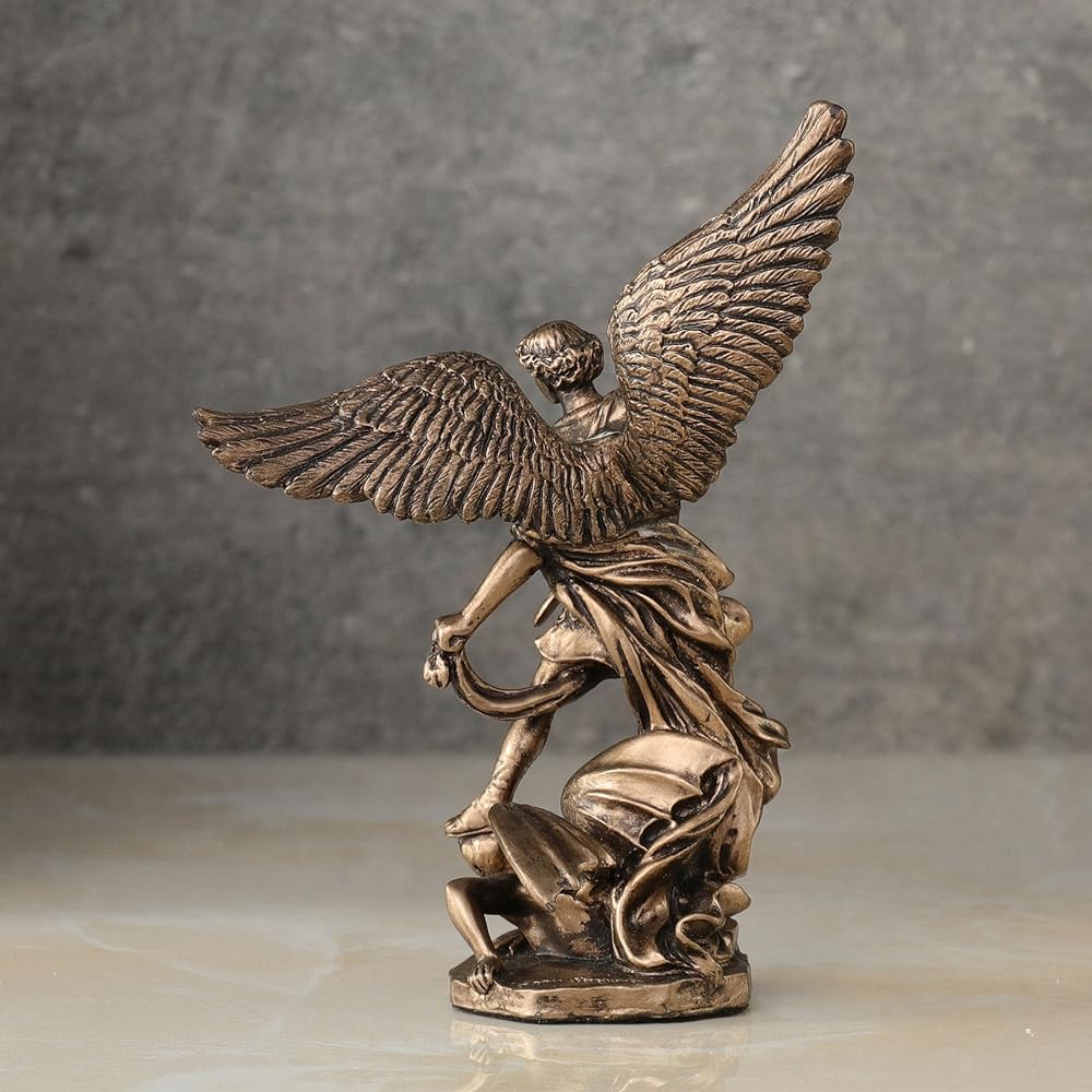 Veronese Design 10cm - Archangel St. Michael Slaying Demon Statue Figurine