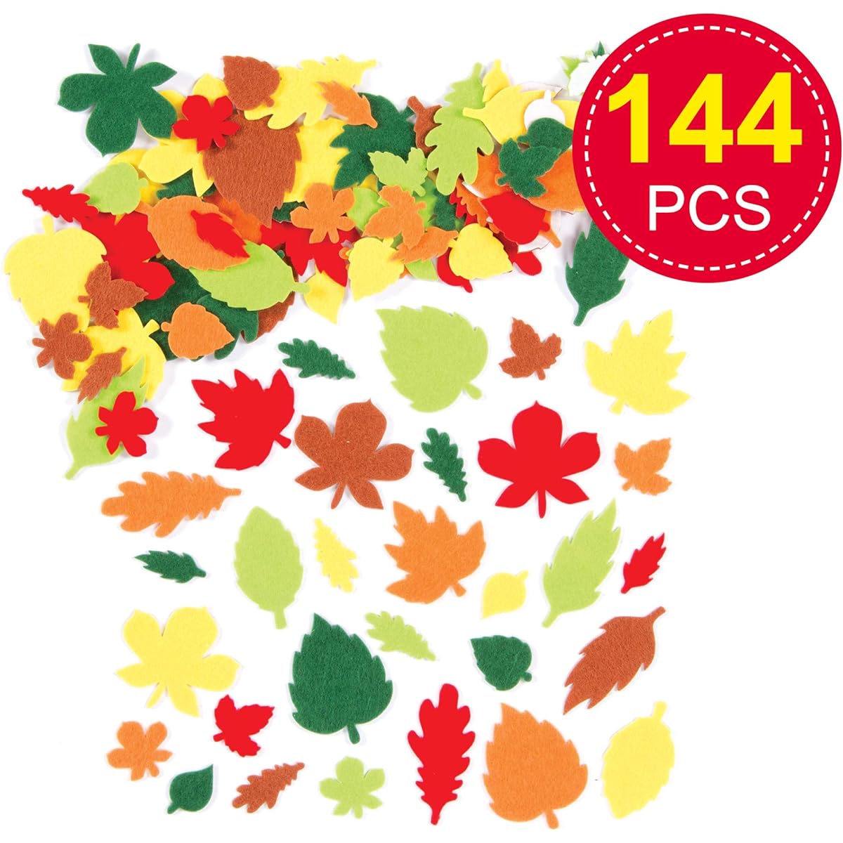 Leaf felt stickers (144 sheets) for making lovely, heartfelt handmade cards and children's crafts