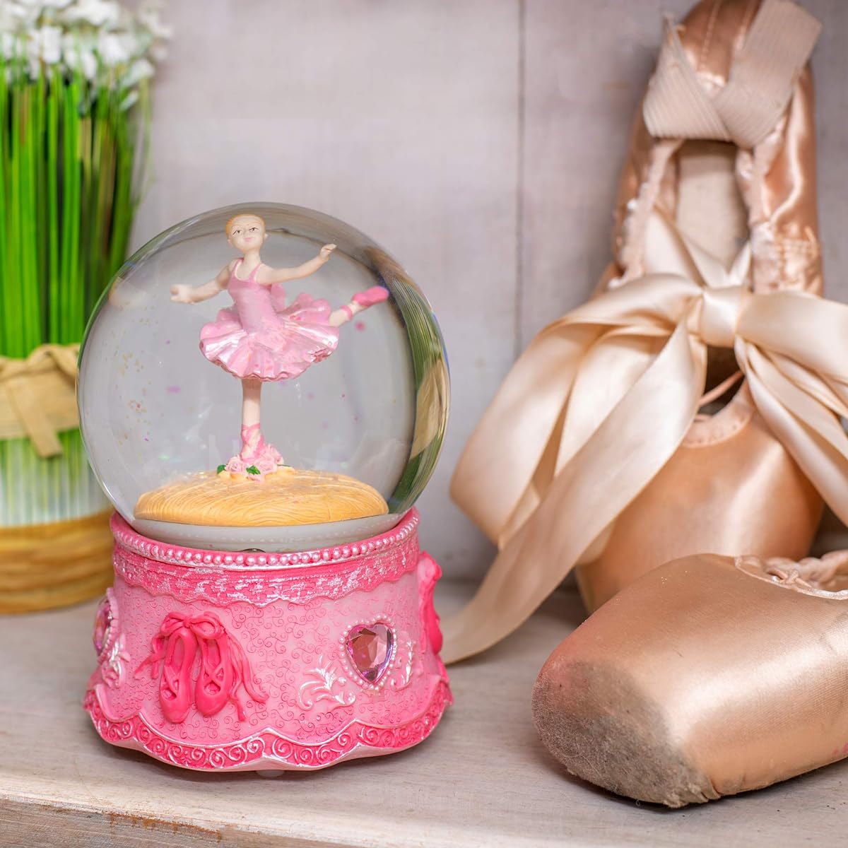Elanze Designs Dancing Ballerina Rotating 100mm Musical Water Globe Playing Swan Lake